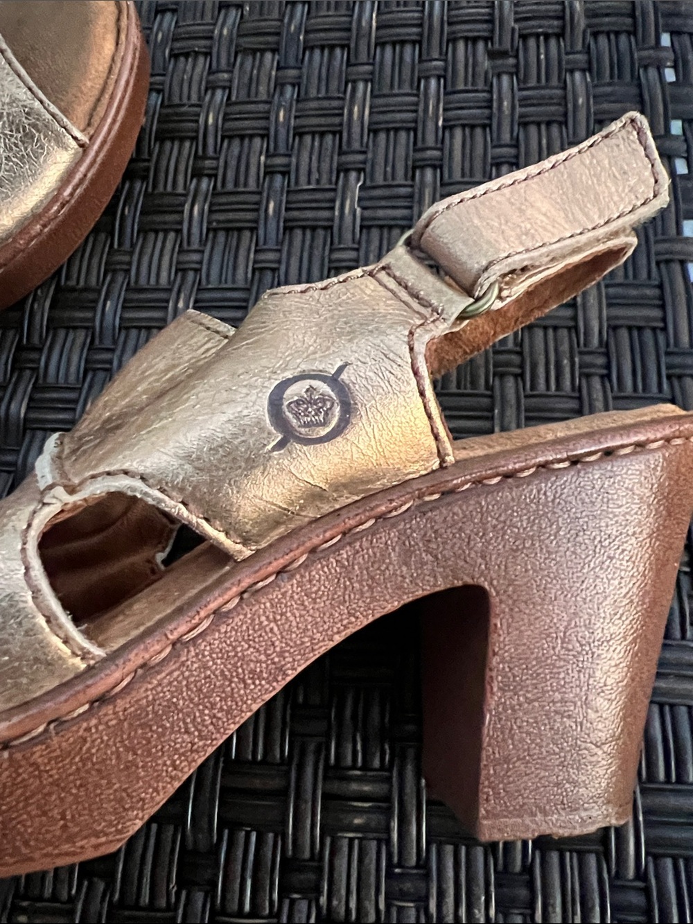 Born Metallic Bronze Open-Toe Platform Sandals - Picture 5 of 16